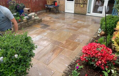 small sandstone patio lancashire 03