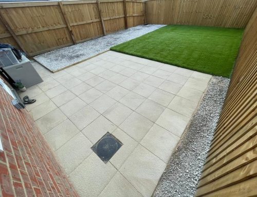 Clitheroe Large Patio with Artificial Grass