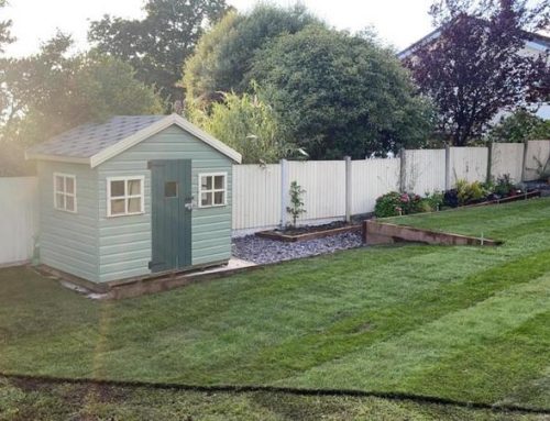 Bury Shed Base with Landscaping including Sleeper Wall