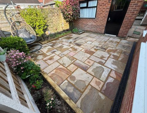 Indian Sandstone Patio & Sleepers | Rochdale