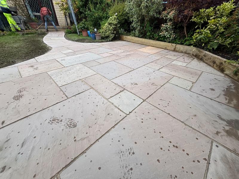 indian sandstone patio in accrington 13
